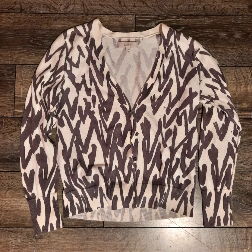 Women's zebra print cardigan xl